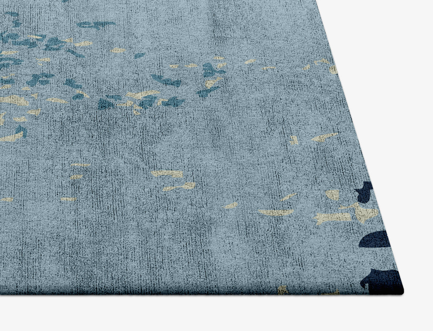 Dawn Dew Abstract Square Hand Tufted Bamboo Silk Custom Rug by Rug Artisan