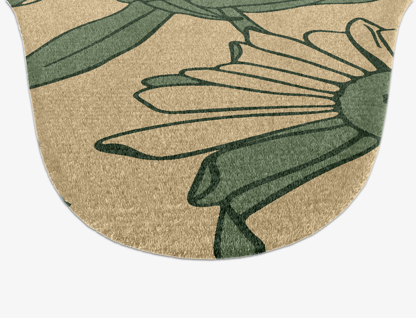 Day Lily Field of Flowers Drop Hand Knotted Tibetan Wool Custom Rug by Rug Artisan