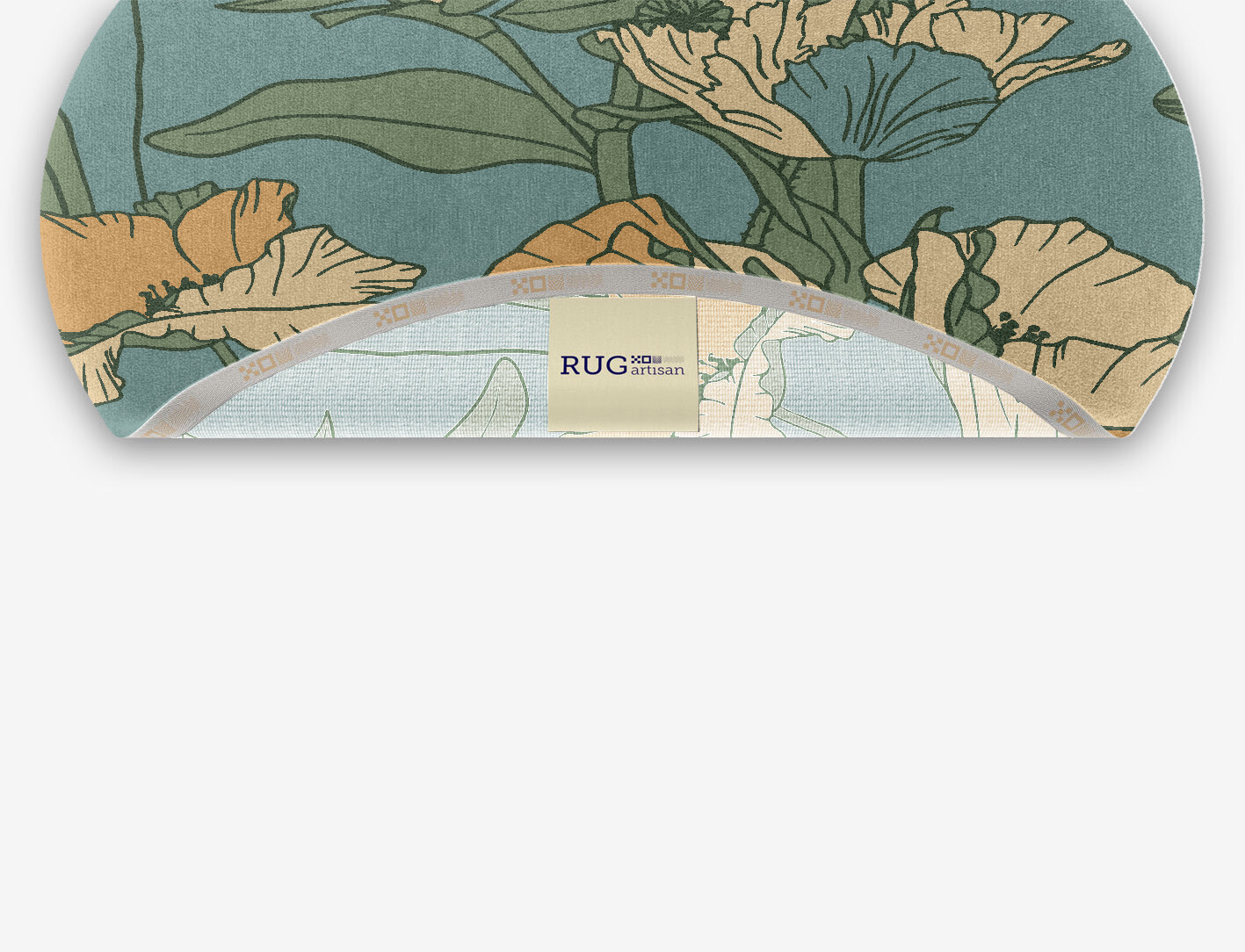 Day Lily Field of Flowers Oval Hand Knotted Tibetan Wool Custom Rug by Rug Artisan