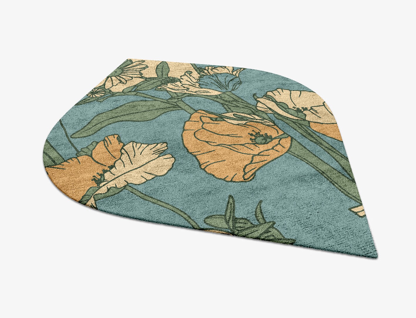 Day Lily Field of Flowers Ogee Hand Tufted Bamboo Silk Custom Rug by Rug Artisan