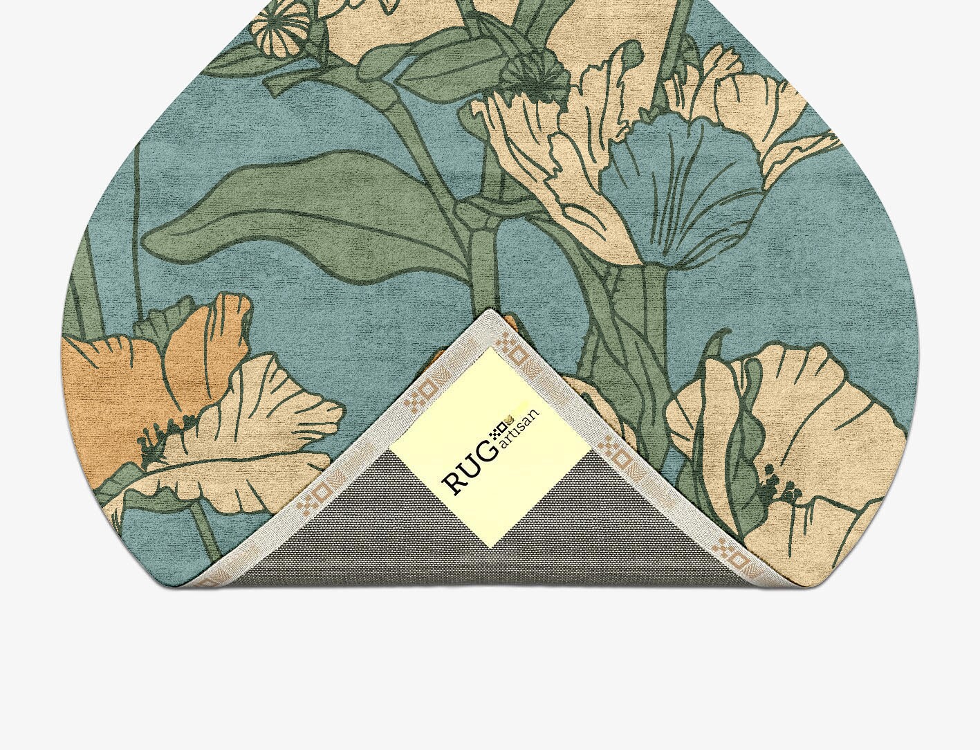 Day Lily Field of Flowers Ogee Hand Tufted Bamboo Silk Custom Rug by Rug Artisan