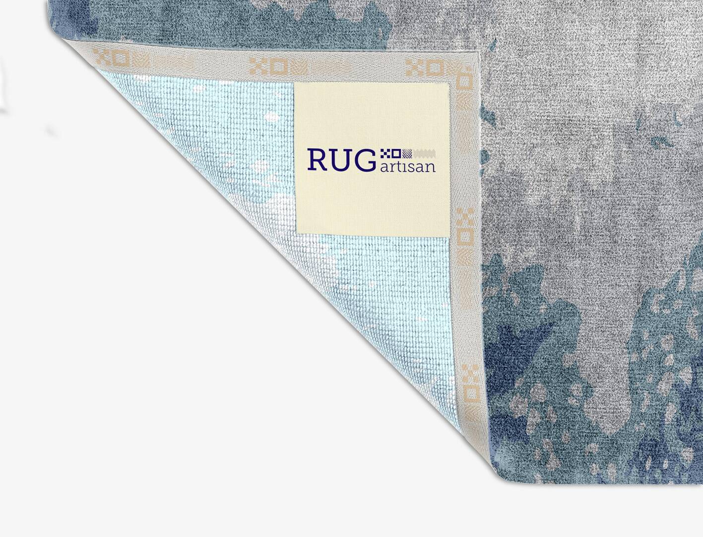 Deep Cerulean Square Hand Knotted Bamboo Silk Custom Rug by Rug Artisan