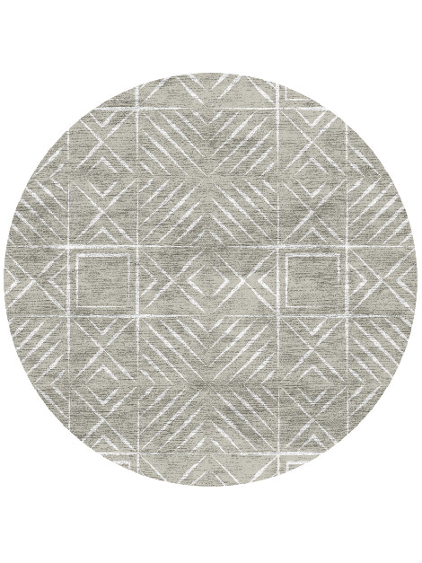 Delft Batik Round Hand Knotted Bamboo Silk Custom Rug by Rug Artisan
