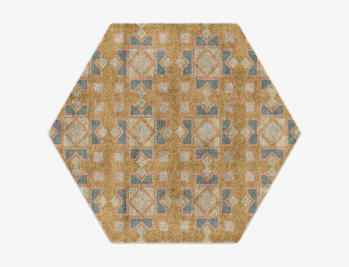 Deliciae Blue Royal Hexagon Hand Knotted Bamboo Silk Custom Rug by Rug Artisan