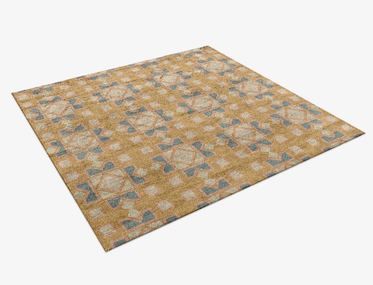 Deliciae Blue Royal Square Hand Knotted Bamboo Silk Custom Rug by Rug Artisan