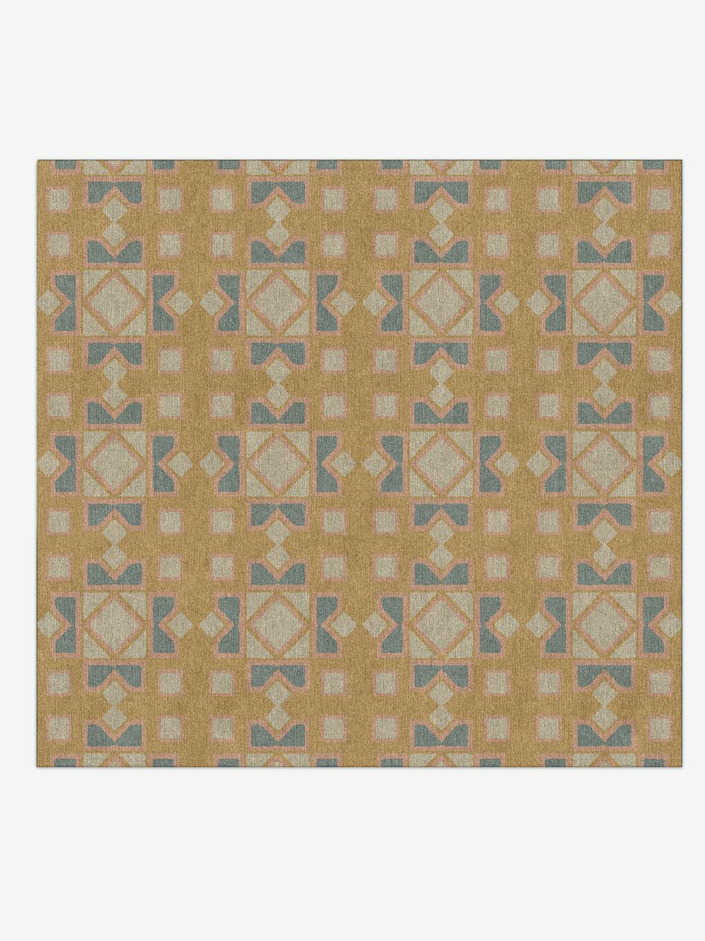Deliciae Blue Royal Square Hand Knotted Tibetan Wool Custom Rug by Rug Artisan