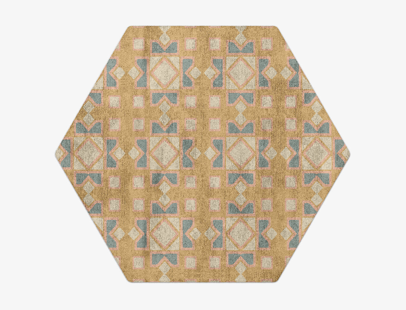 Deliciae Blue Royal Hexagon Hand Tufted Bamboo Silk Custom Rug by Rug Artisan