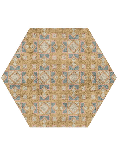 Deliciae Blue Royal Hexagon Hand Tufted Bamboo Silk Custom Rug by Rug Artisan