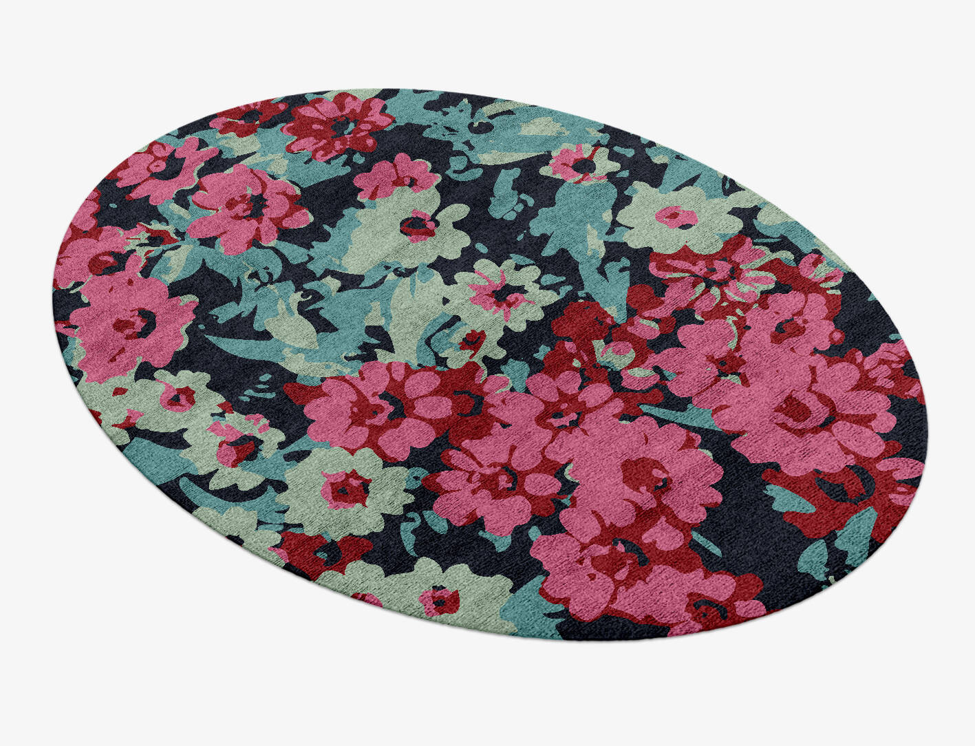 Delphine Floral Oval Hand Knotted Bamboo Silk Custom Rug by Rug Artisan