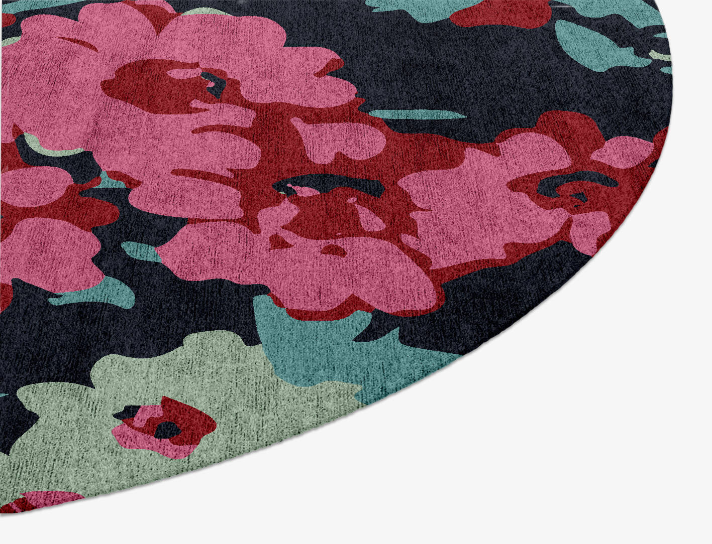Delphine Floral Oval Hand Knotted Bamboo Silk Custom Rug by Rug Artisan