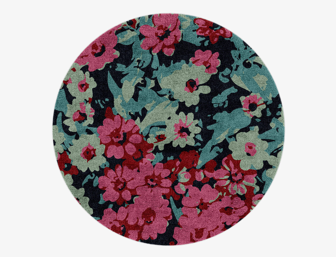 Delphine Floral Round Hand Knotted Bamboo Silk Custom Rug by Rug Artisan
