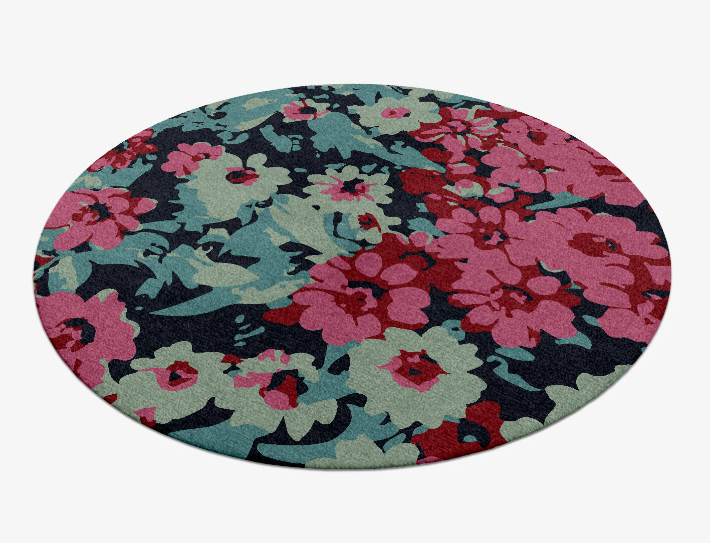 Delphine Floral Round Hand Knotted Tibetan Wool Custom Rug by Rug Artisan