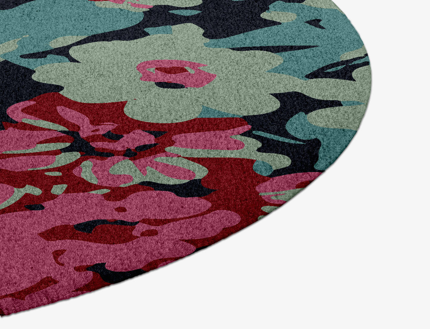 Delphine Floral Round Hand Knotted Tibetan Wool Custom Rug by Rug Artisan