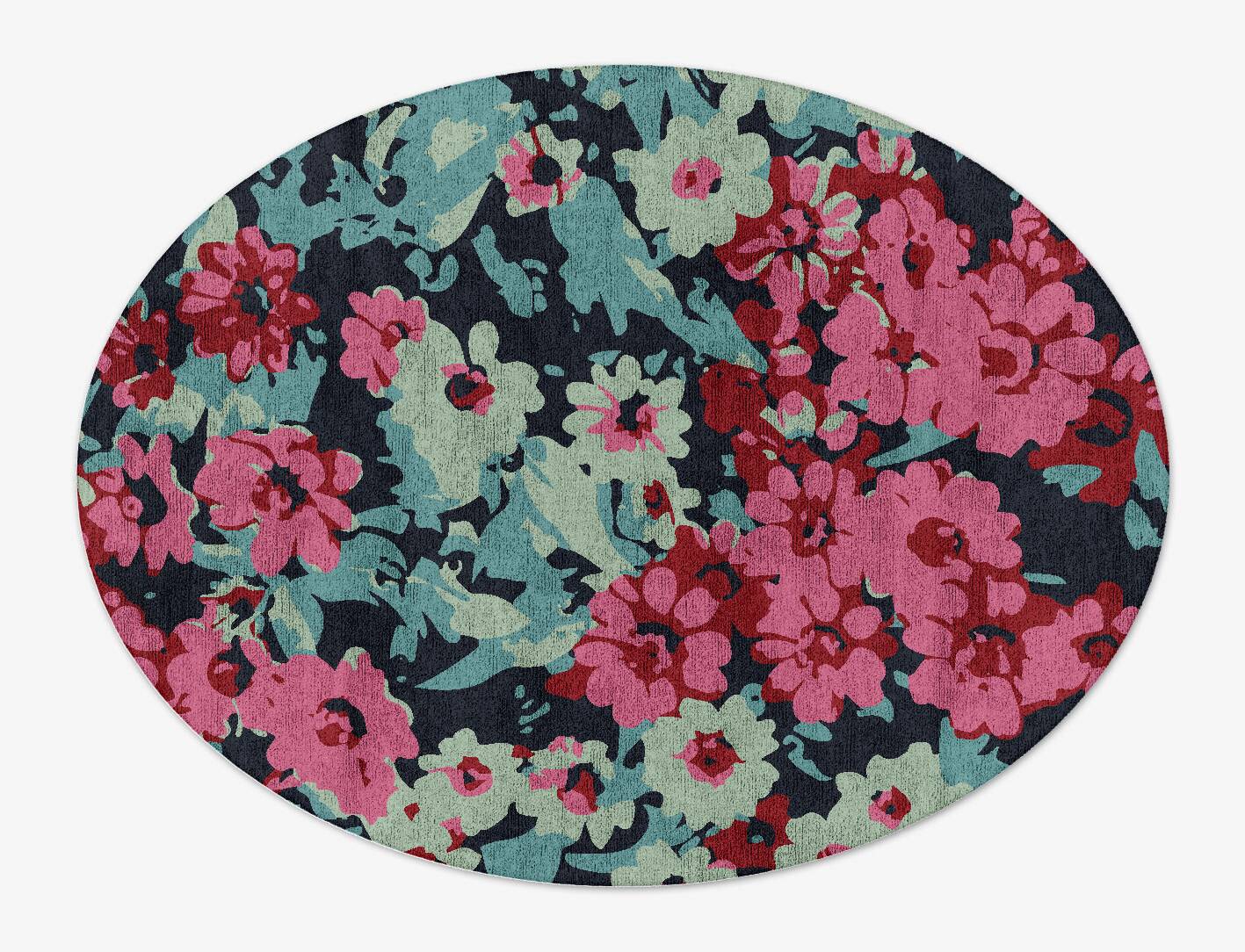 Delphine Floral Oval Hand Tufted Bamboo Silk Custom Rug by Rug Artisan
