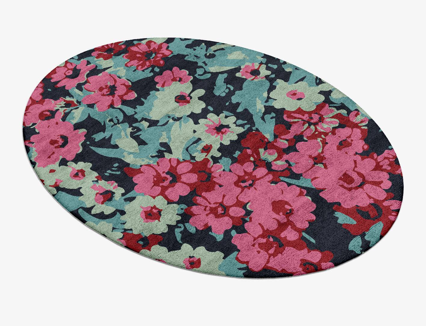 Delphine Floral Oval Hand Tufted Bamboo Silk Custom Rug by Rug Artisan