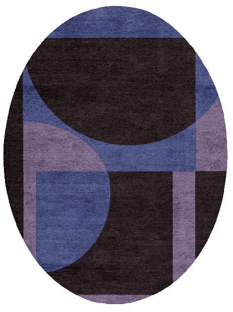 Demilune Geometric Oval Flatweave Bamboo Silk Custom Rug by Rug Artisan