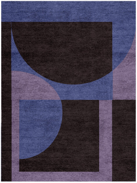 Demilune Geometric Rectangle Flatweave Bamboo Silk Custom Rug by Rug Artisan