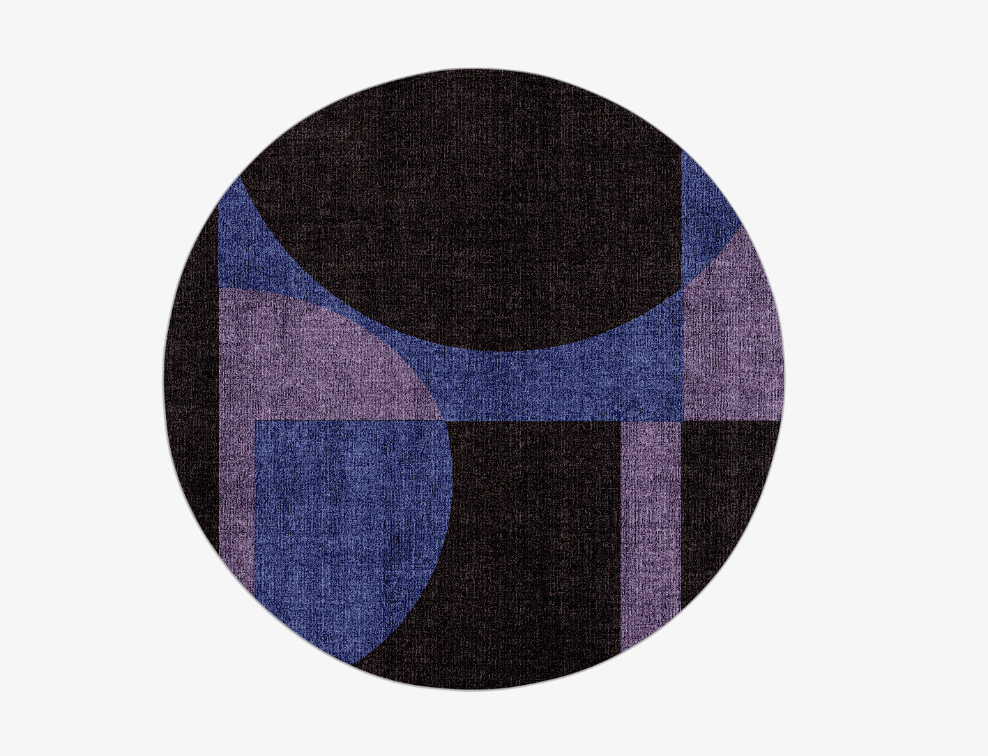 Demilune Geometric Round Flatweave Bamboo Silk Custom Rug by Rug Artisan