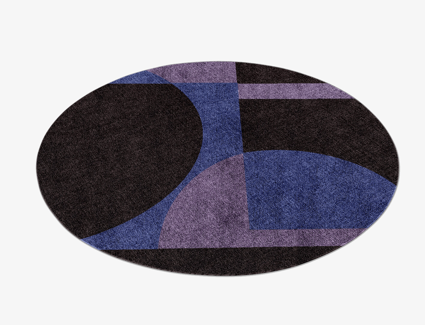 Demilune Geometric Round Flatweave Bamboo Silk Custom Rug by Rug Artisan