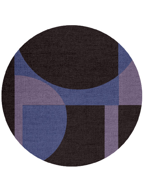 Demilune Geometric Round Flatweave New Zealand Wool Custom Rug by Rug Artisan