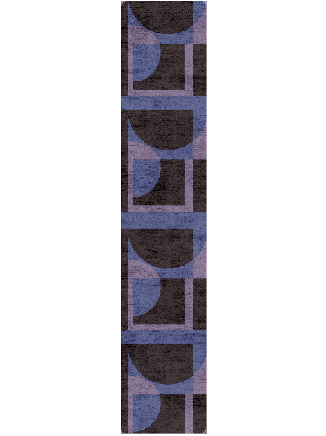 Demilune Modern Geometrics Runner Hand Tufted Bamboo Silk Custom Rug by Rug Artisan