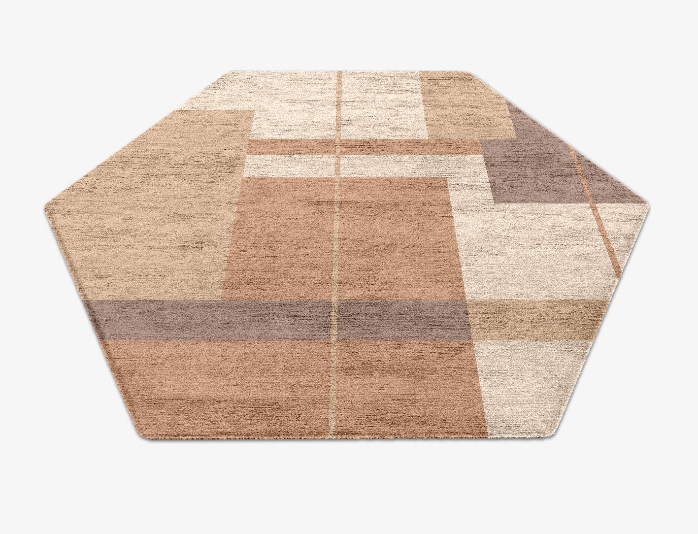 Demure  Hexagon Hand Knotted Bamboo Silk Custom Rug by Rug Artisan