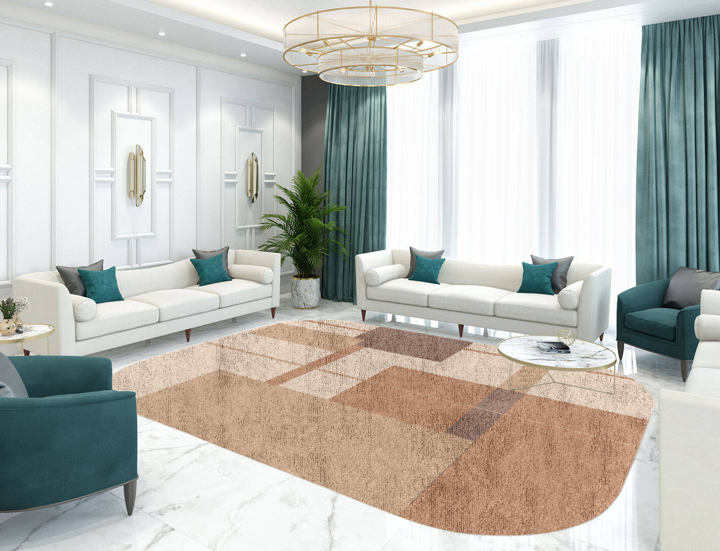 Demure  Oblong Hand Knotted Bamboo Silk Custom Rug by Rug Artisan