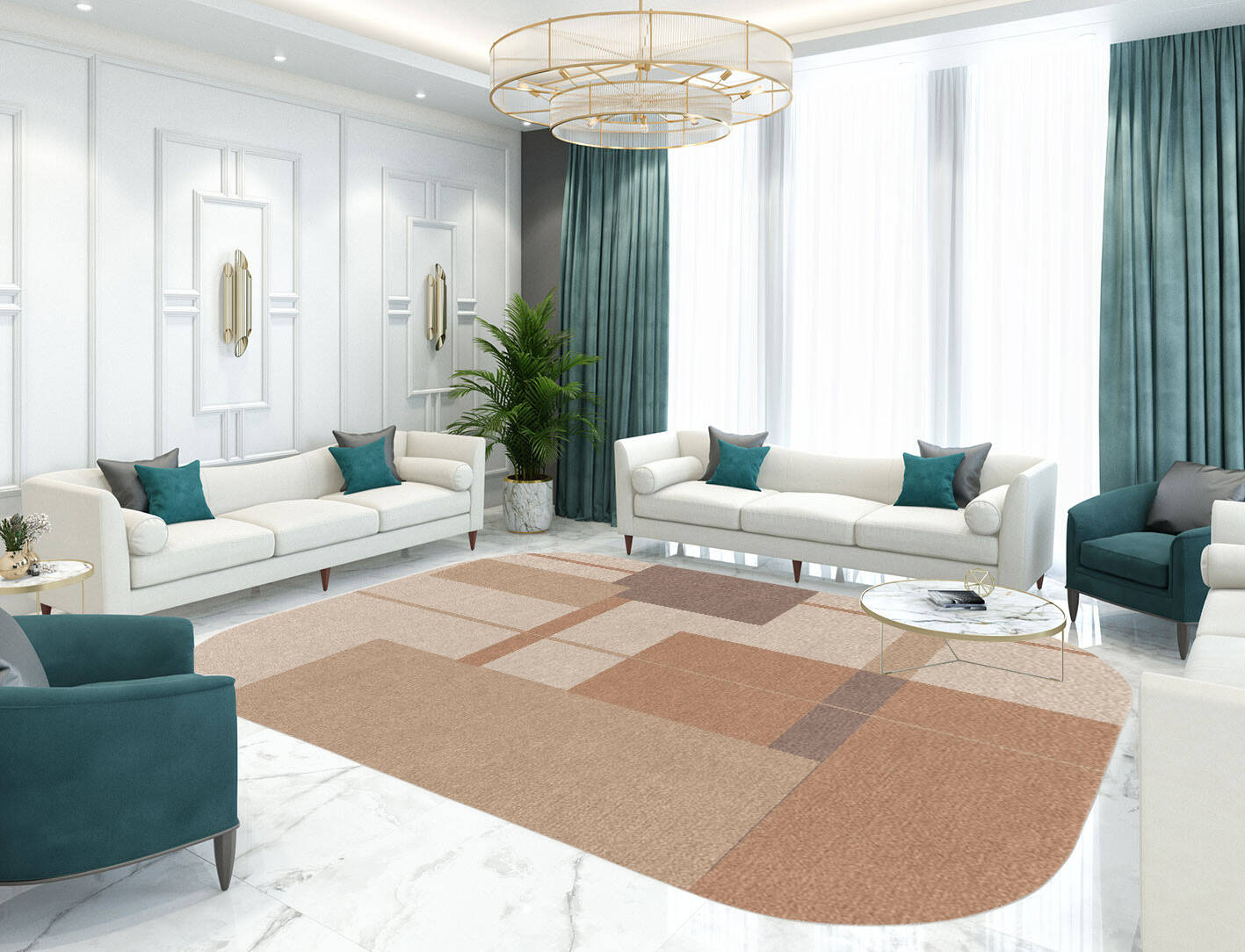 Demure  Oblong Hand Knotted Tibetan Wool Custom Rug by Rug Artisan