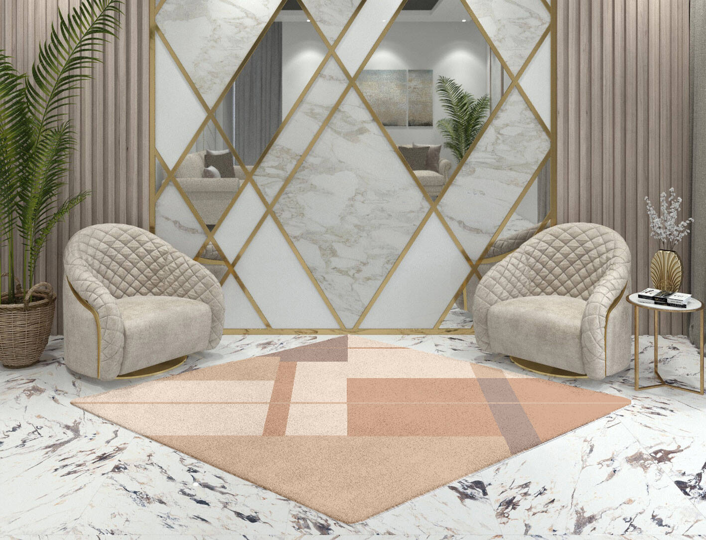 Demure  Diamond Hand Tufted Pure Wool Custom Rug by Rug Artisan