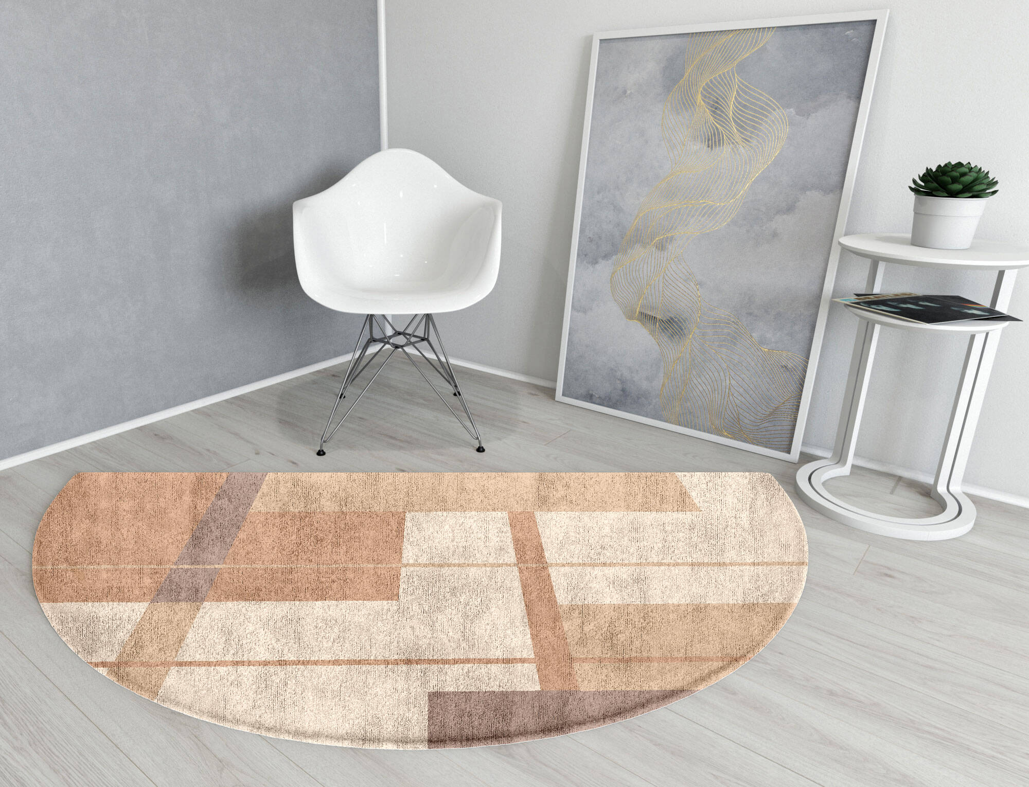 Demure  Halfmoon Hand Tufted Bamboo Silk Custom Rug by Rug Artisan