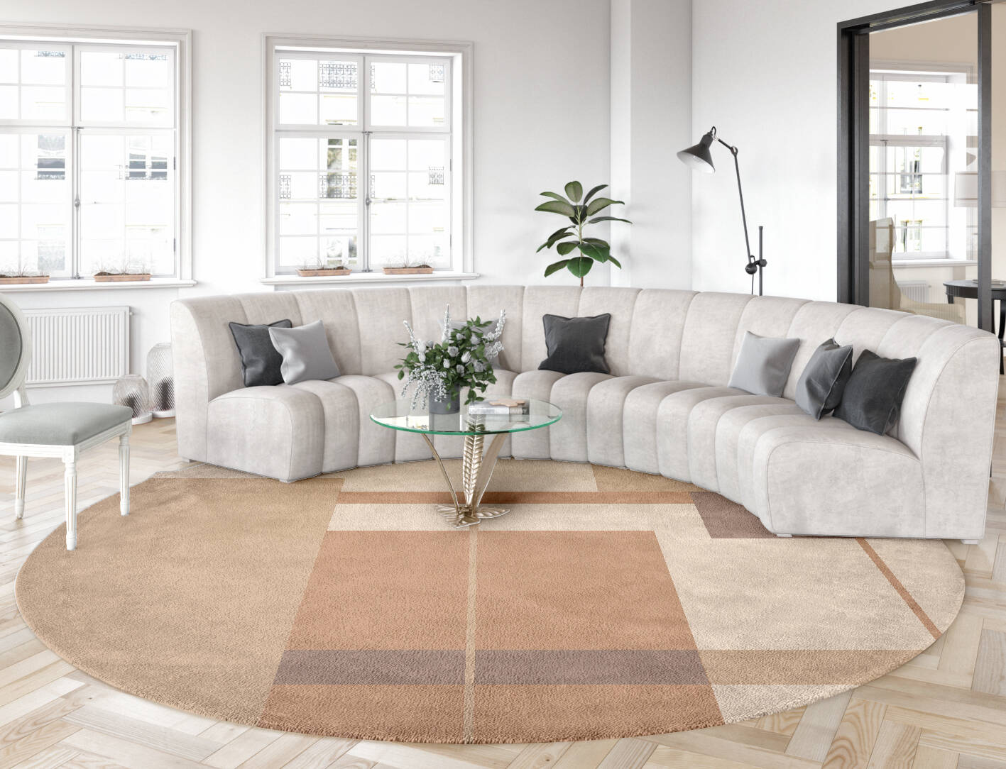 Demure  Round Hand Tufted Pure Wool Custom Rug by Rug Artisan
