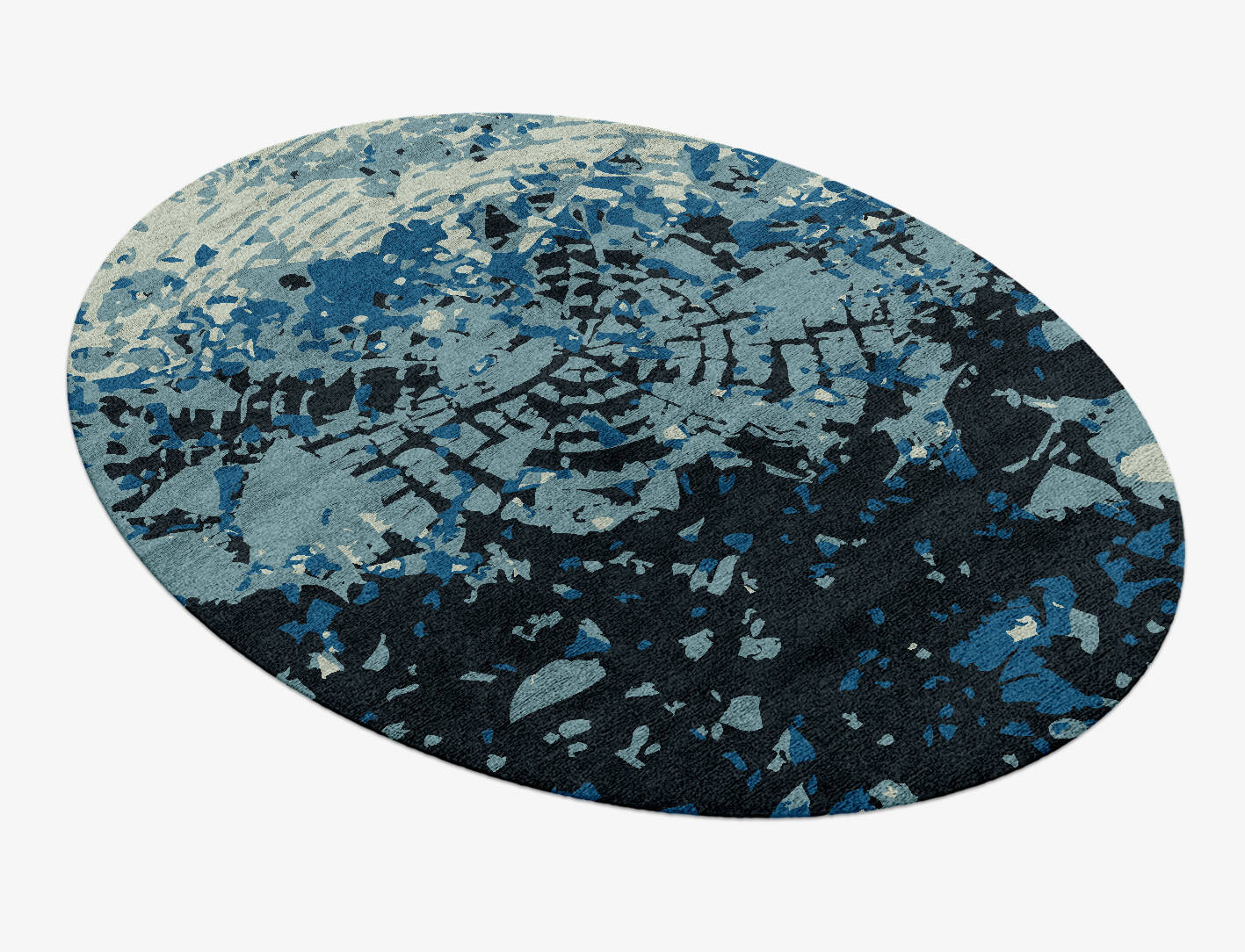 Dendrings Abstract Oval Hand Knotted Bamboo Silk Custom Rug by Rug Artisan