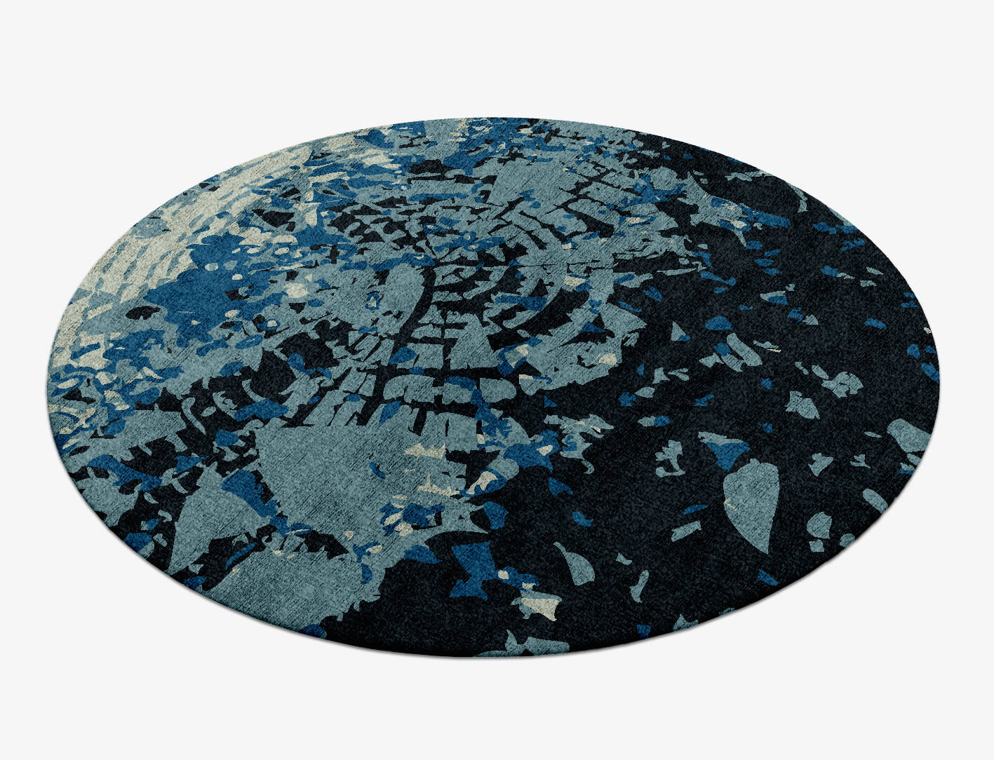 Dendrings Abstract Round Hand Knotted Bamboo Silk Custom Rug by Rug Artisan