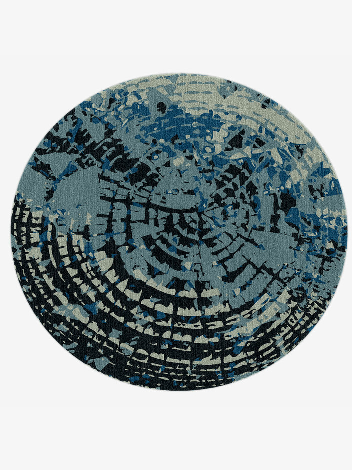 Dendrings Abstract Round Hand Knotted Tibetan Wool Custom Rug by Rug Artisan