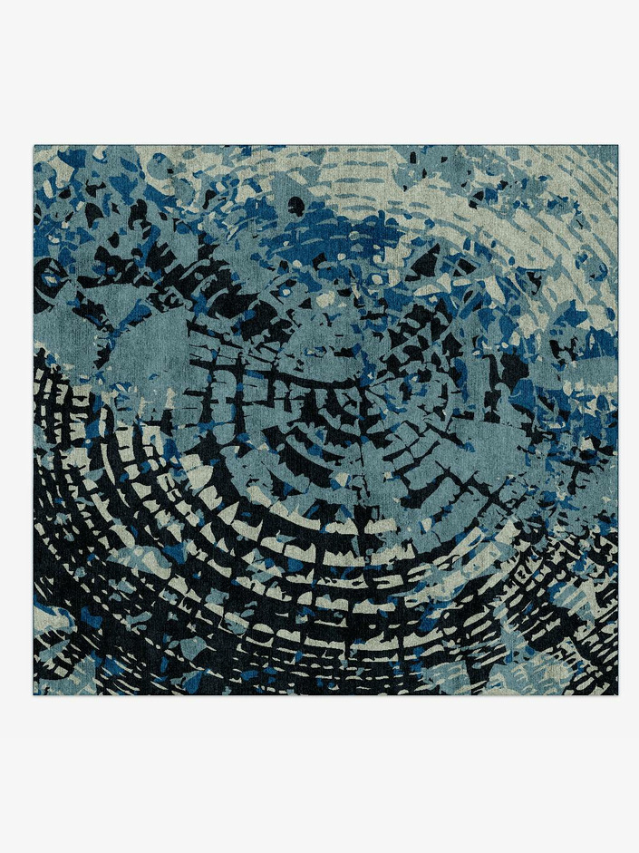 Dendrings Abstract Square Hand Knotted Bamboo Silk Custom Rug by Rug Artisan