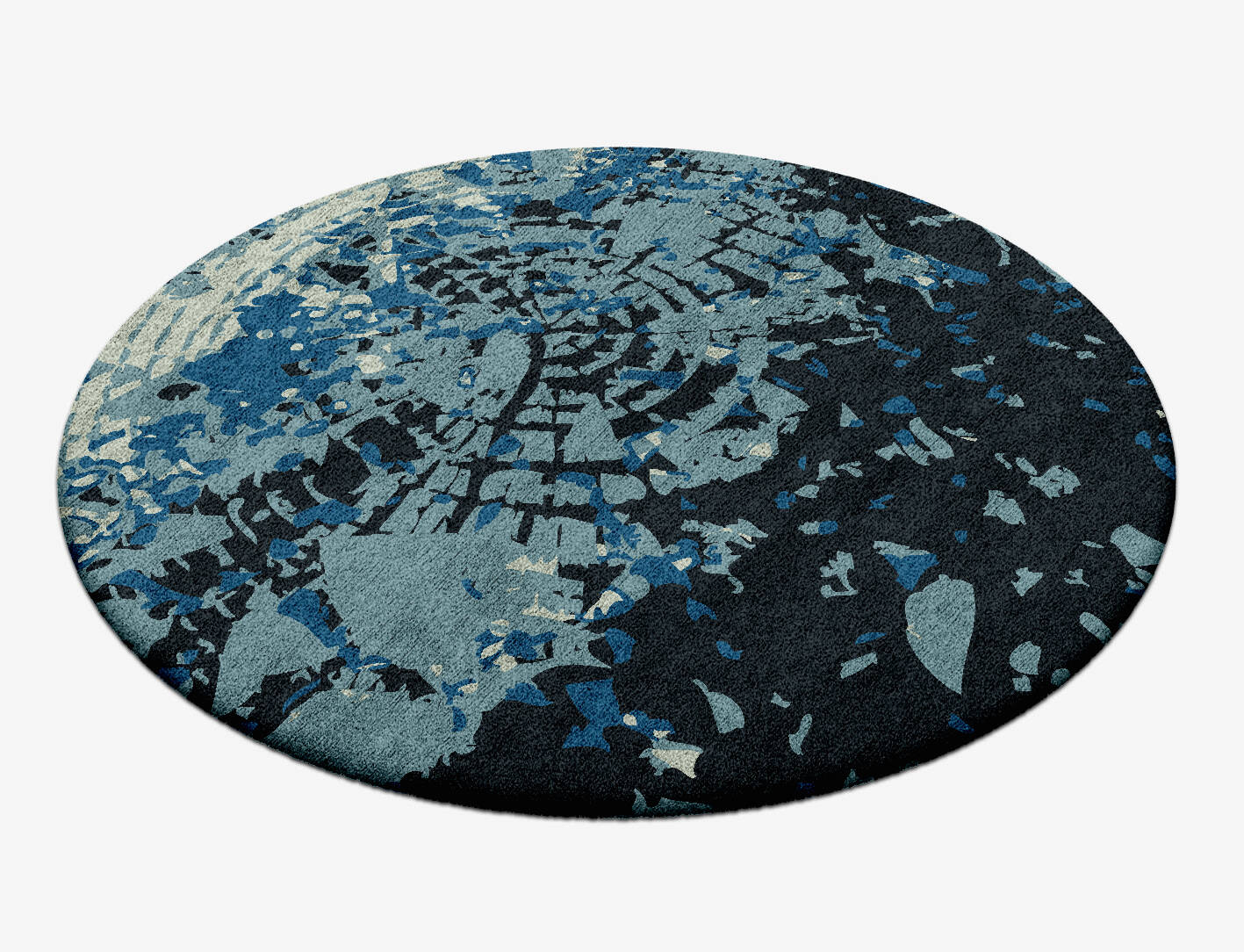 Dendrings Abstract Round Hand Tufted Bamboo Silk Custom Rug by Rug Artisan