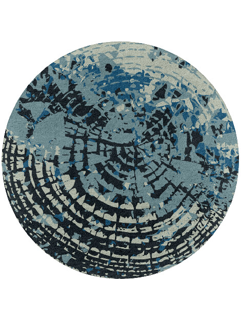 Dendrings Abstract Round Hand Tufted Pure Wool Custom Rug by Rug Artisan