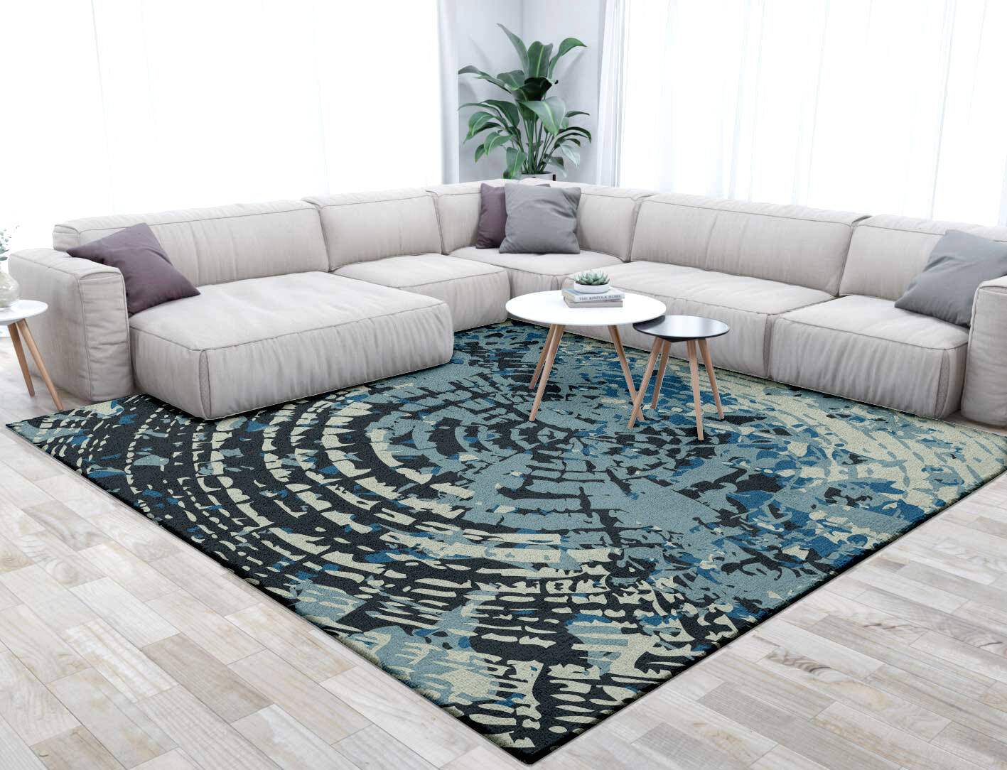 Dendrings Abstract Square Hand Tufted Pure Wool Custom Rug by Rug Artisan