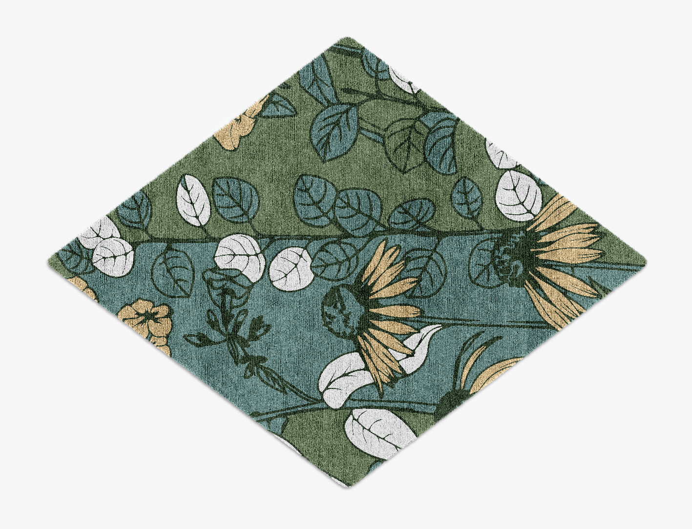 Dephnes Field of Flowers Diamond Hand Knotted Bamboo Silk Custom Rug by Rug Artisan