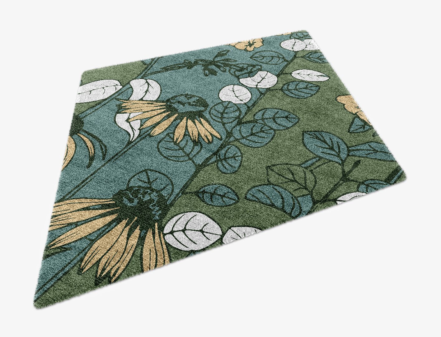 Dephnes Field of Flowers Diamond Hand Knotted Bamboo Silk Custom Rug by Rug Artisan