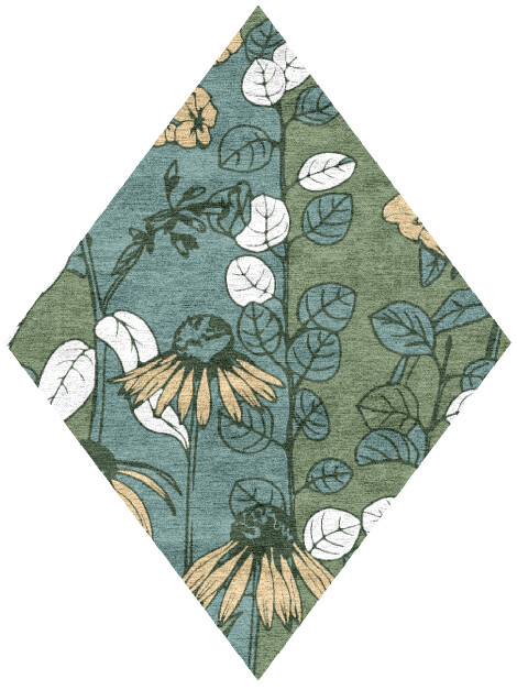 Dephnes Field of Flowers Diamond Hand Knotted Bamboo Silk Custom Rug by Rug Artisan