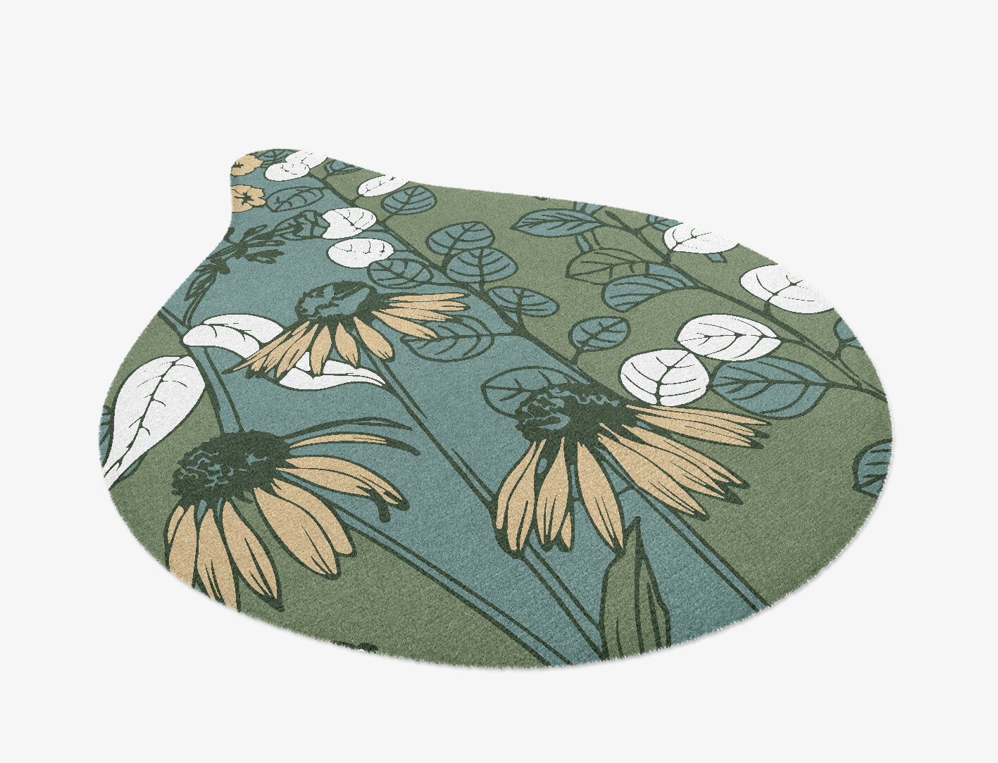 Dephnes Field of Flowers Drop Hand Knotted Tibetan Wool Custom Rug by Rug Artisan