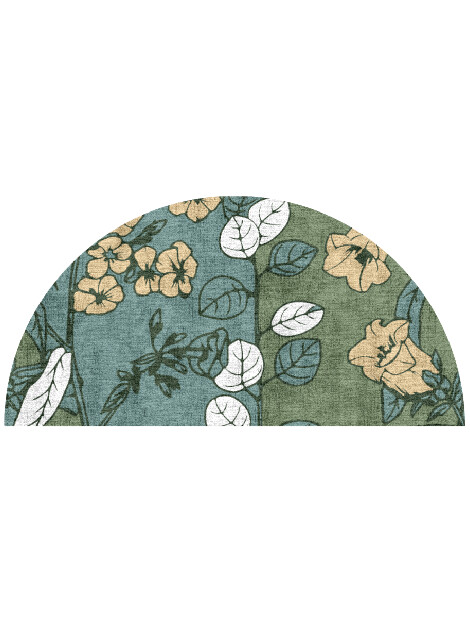 Dephnes Field of Flowers Halfmoon Hand Knotted Bamboo Silk Custom Rug by Rug Artisan