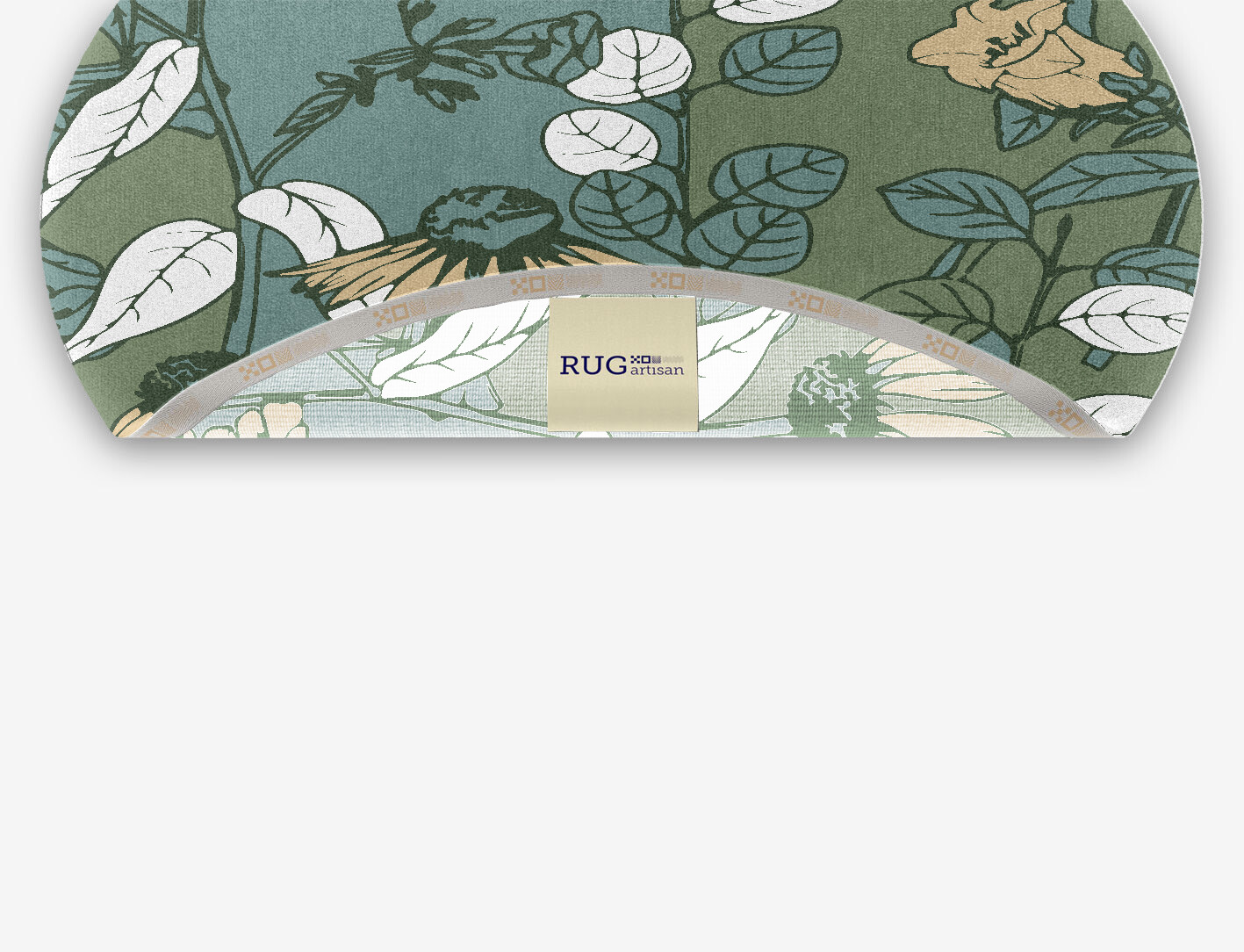 Dephnes Field of Flowers Oval Hand Knotted Tibetan Wool Custom Rug by Rug Artisan