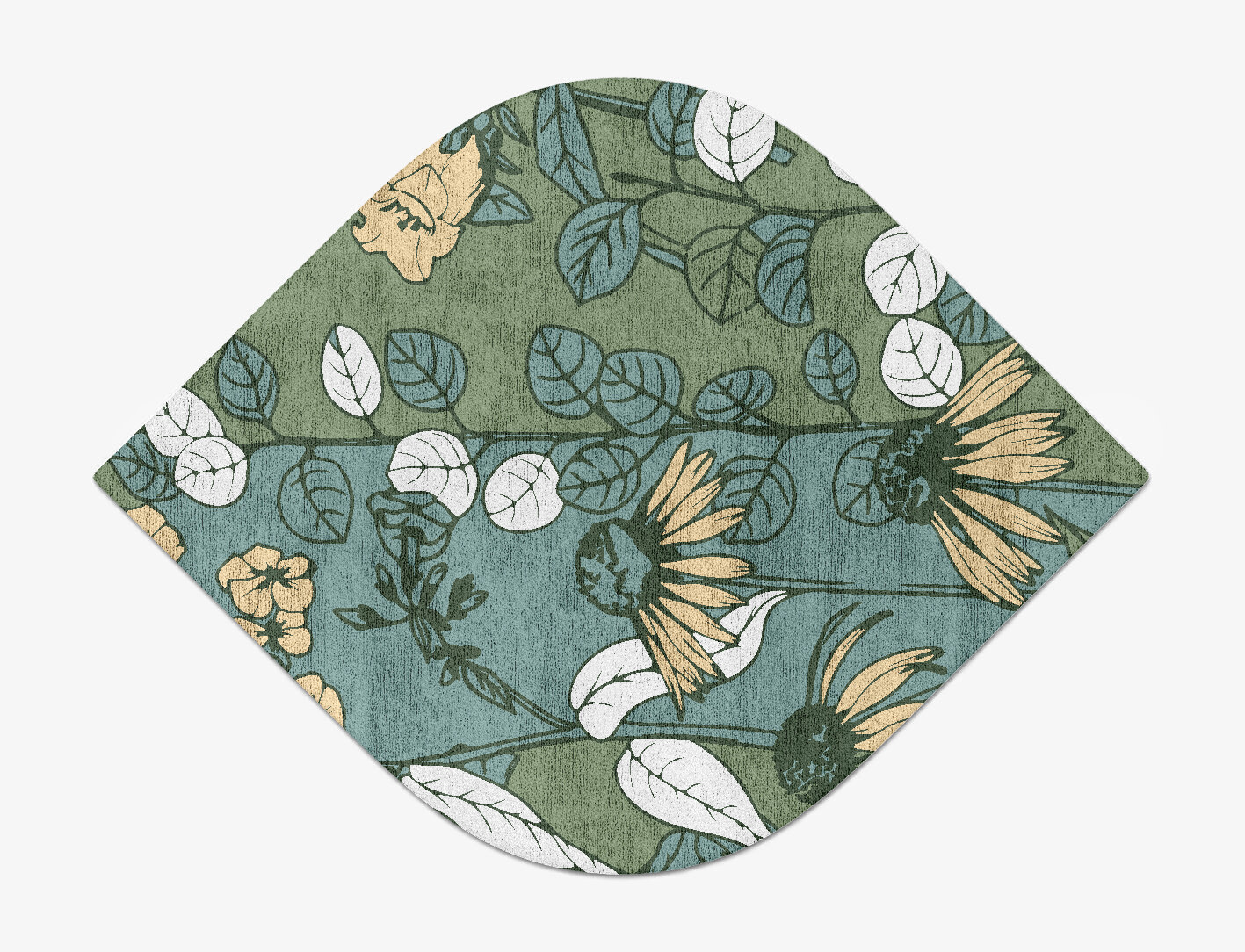Dephnes Field of Flowers Ogee Hand Tufted Bamboo Silk Custom Rug by Rug Artisan