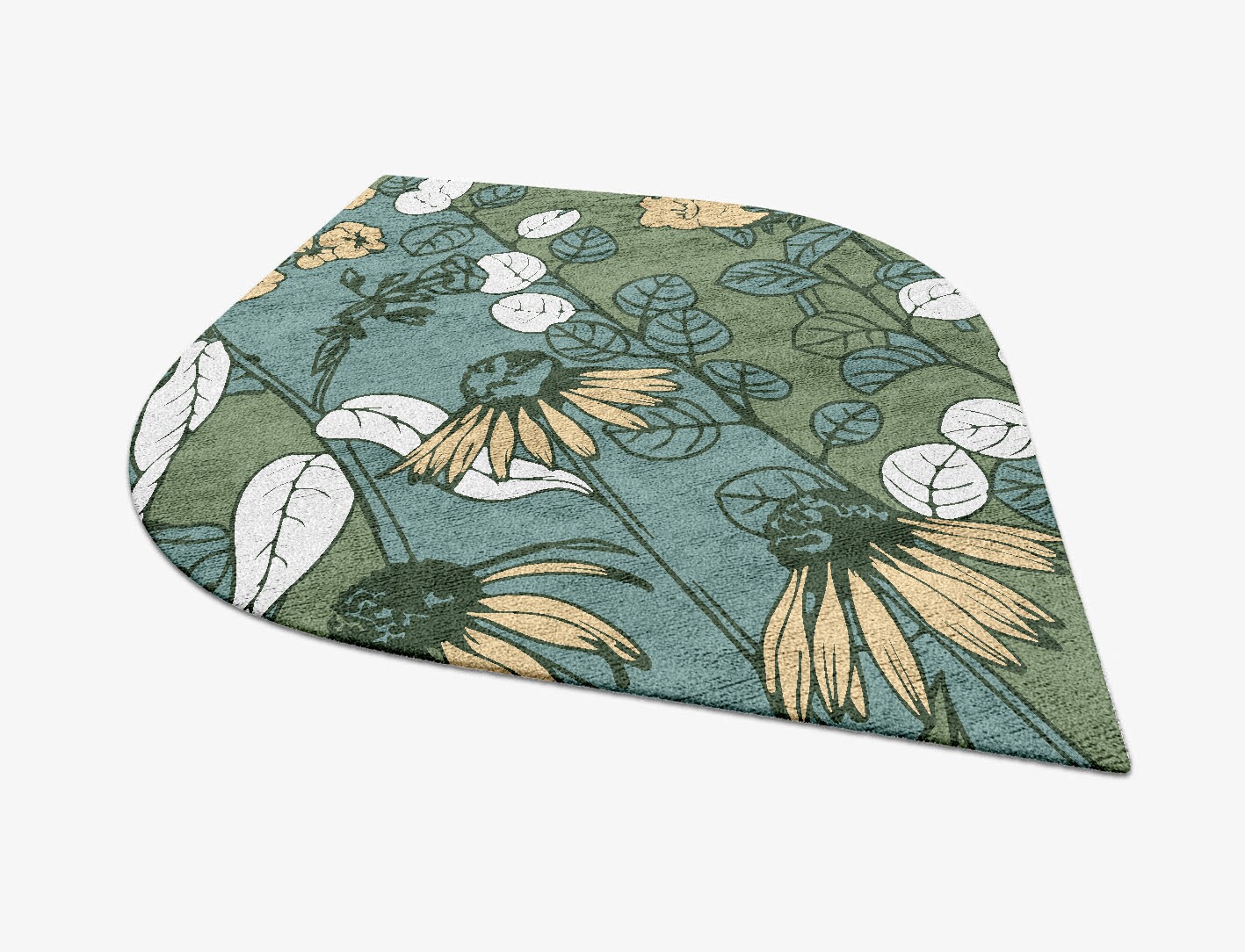Dephnes Field of Flowers Ogee Hand Tufted Bamboo Silk Custom Rug by Rug Artisan