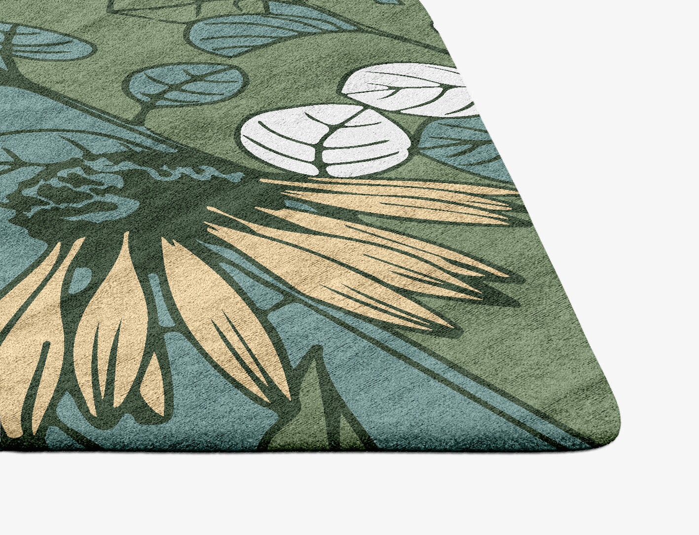 Dephnes Field of Flowers Ogee Hand Tufted Bamboo Silk Custom Rug by Rug Artisan