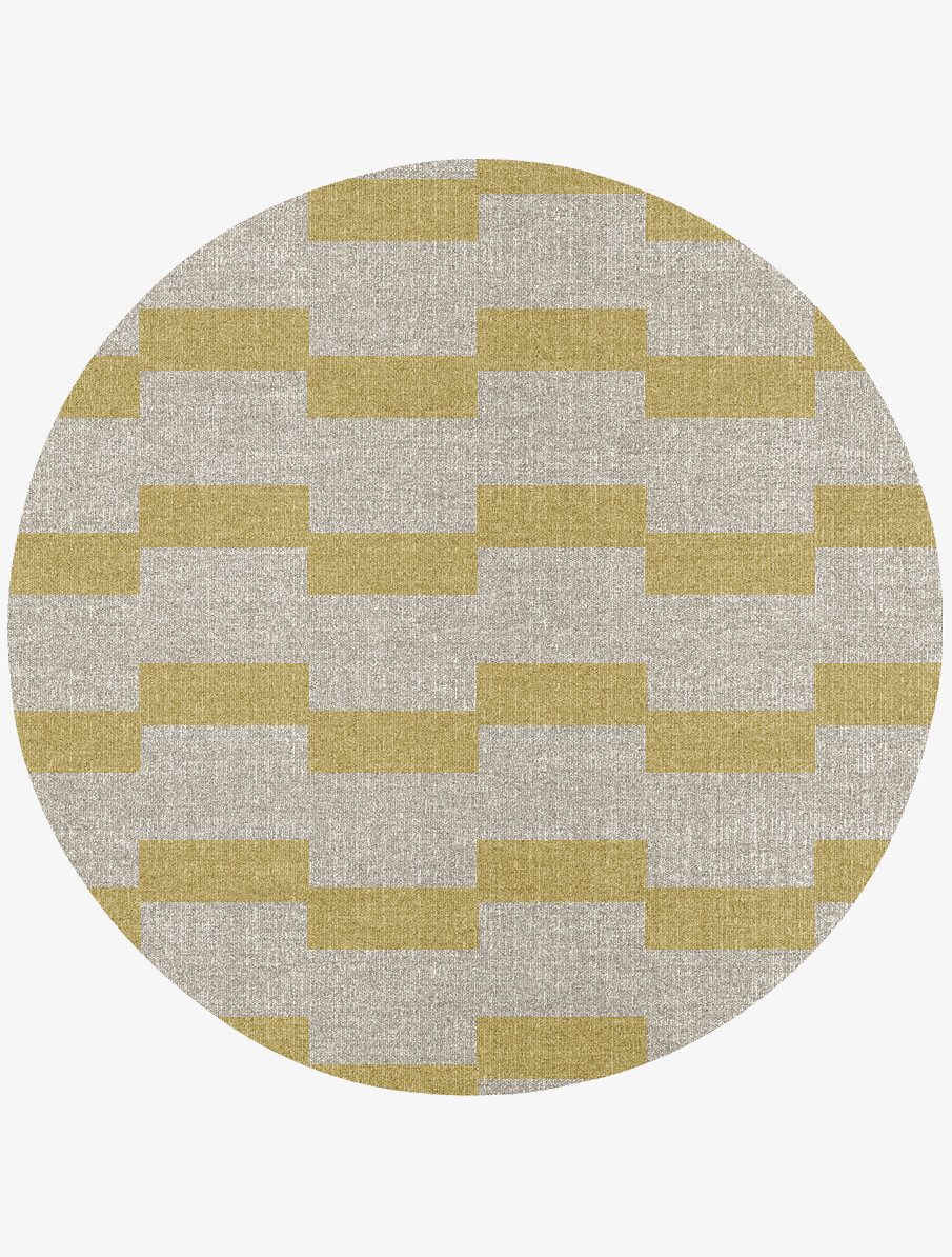 Depth Minimalist Round Flatweave New Zealand Wool Custom Rug by Rug Artisan