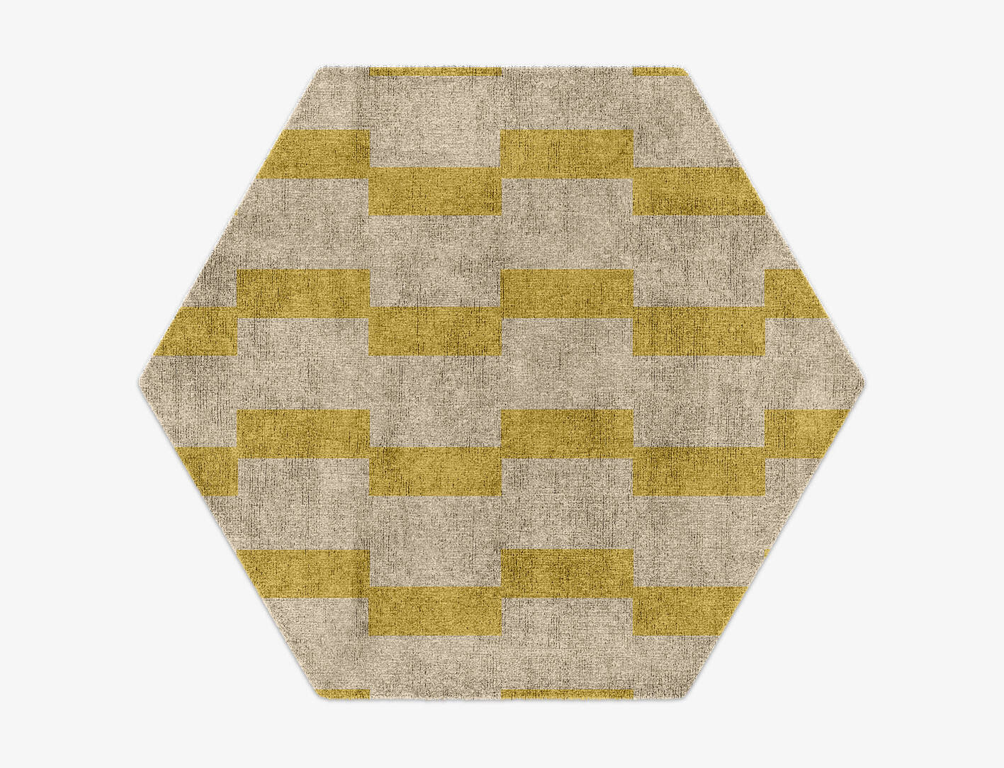 Depth Minimalist Hexagon Hand Knotted Bamboo Silk Custom Rug by Rug Artisan