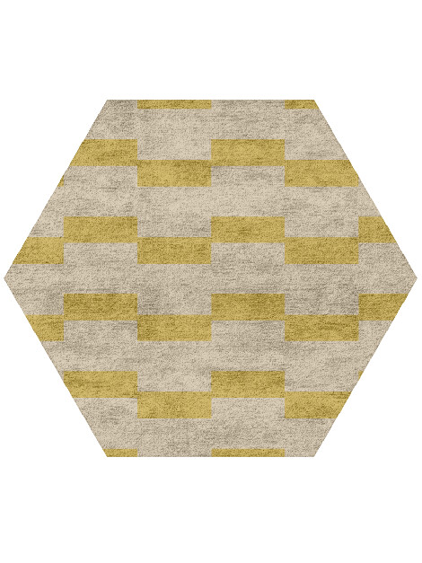 Depth Minimalist Hexagon Hand Tufted Bamboo Silk Custom Rug by Rug Artisan